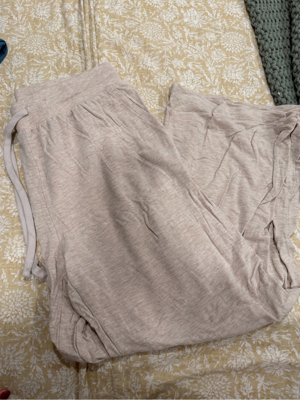Light Beige Lounge Pants with Drawstring Waist
